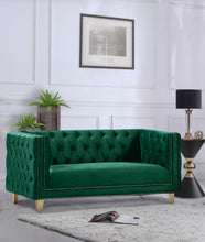 Load image into Gallery viewer, Michelle Green Velvet Loveseat
