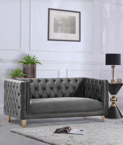 Michelle Grey Velvet Loveseat