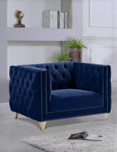 Load image into Gallery viewer, Michelle Navy Velvet Chair
