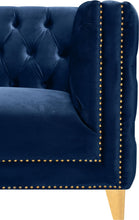 Load image into Gallery viewer, Michelle Navy Velvet Loveseat
