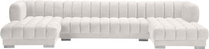 Gwen Cream Velvet 3pc. Sectional (3 Boxes)