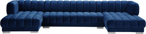 Gwen Navy Velvet 3pc. Sectional (3 Boxes)