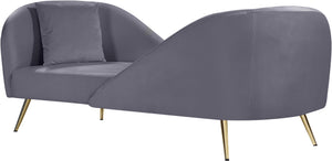 Nolan Grey Velvet Chaise