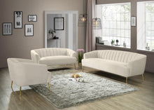 Load image into Gallery viewer, Tori Cream Velvet Loveseat
