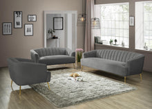 Load image into Gallery viewer, Tori Grey Velvet Loveseat
