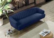 Load image into Gallery viewer, Tori Navy Velvet Sofa
