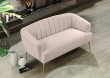 Load image into Gallery viewer, Tori Pink Velvet Loveseat
