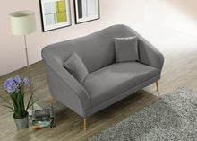 Load image into Gallery viewer, Hermosa Grey Velvet Loveseat
