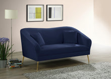 Load image into Gallery viewer, Hermosa Navy Velvet Loveseat
