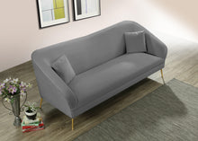 Load image into Gallery viewer, Hermosa Grey Velvet Sofa
