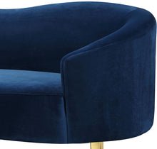 Load image into Gallery viewer, Ritz Navy Velvet Loveseat
