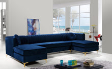 Load image into Gallery viewer, Graham Navy Velvet 3pc. Sectional
