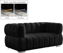 Load image into Gallery viewer, Gwen Black Velvet Loveseat
