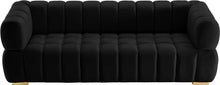 Load image into Gallery viewer, Gwen Black Velvet Sofa
