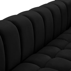 Gwen Black Velvet Sofa