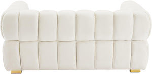 Gwen Cream Velvet Loveseat