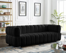 Load image into Gallery viewer, Gwen Black Velvet Sofa
