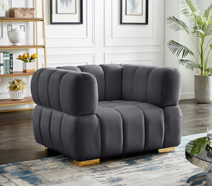 Gwen Grey Velvet Chair