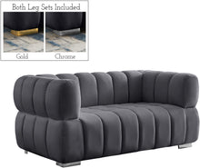 Load image into Gallery viewer, Gwen Grey Velvet Loveseat
