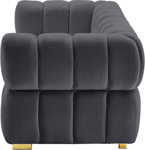 Gwen Grey Velvet Loveseat