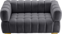 Load image into Gallery viewer, Gwen Grey Velvet Loveseat
