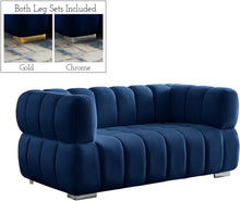 Load image into Gallery viewer, Gwen Navy Velvet Loveseat
