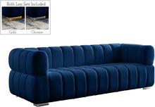 Load image into Gallery viewer, Gwen Navy Velvet Sofa
