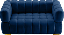 Load image into Gallery viewer, Gwen Navy Velvet Loveseat
