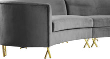 Load image into Gallery viewer, Serpentine Grey Velvet 3pc. Sectional
