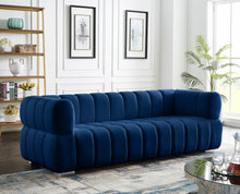 Load image into Gallery viewer, Gwen Navy Velvet Sofa
