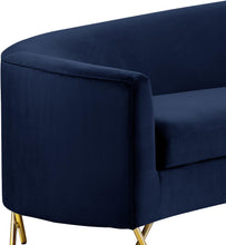 Load image into Gallery viewer, Serpentine Navy Velvet 3pc. Sectional
