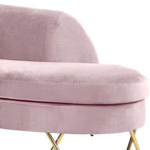 Serpentine Pink Velvet 3pc. Sectional