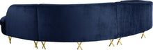 Load image into Gallery viewer, Serpentine Navy Velvet 3pc. Sectional
