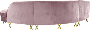 Serpentine Pink Velvet 3pc. Sectional