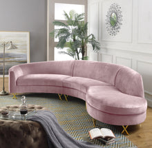 Load image into Gallery viewer, Serpentine Pink Velvet 3pc. Sectional
