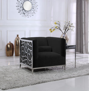 Opal Black Velvet Chair