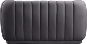 Dixie Grey Velvet Loveseat