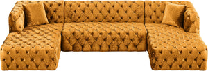 Coco Gold Velvet 3pc. Sectional (3 Boxes)