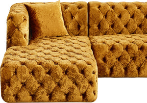 Coco Gold Velvet 3pc. Sectional (3 Boxes)