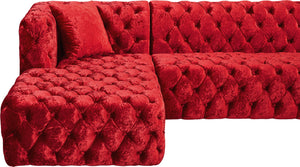 Coco Red Velvet 3pc. Sectional (3 Boxes)