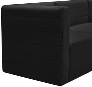 Quincy Black Velvet Modular Armless Chair