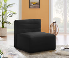 Load image into Gallery viewer, Quincy Black Velvet Modular Armless Chair
