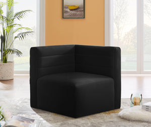 Quincy Black Velvet Modular Corner Chair