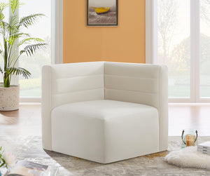 Quincy Cream Velvet Modular Corner Chair