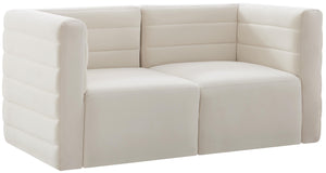 Quincy Cream Velvet Modular Sofa