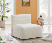 Load image into Gallery viewer, Quincy Cream Velvet Modular Armless Chair
