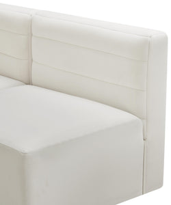 Quincy Cream Velvet Modular Armless Chair