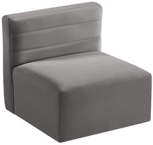 Load image into Gallery viewer, Quincy Grey Velvet Modular Armless Chair
