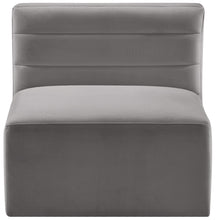 Load image into Gallery viewer, Quincy Grey Velvet Modular Armless Chair
