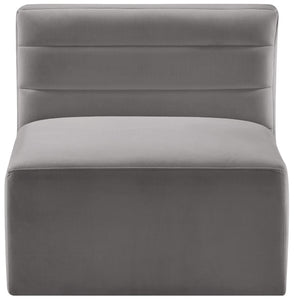 Quincy Grey Velvet Modular Armless Chair